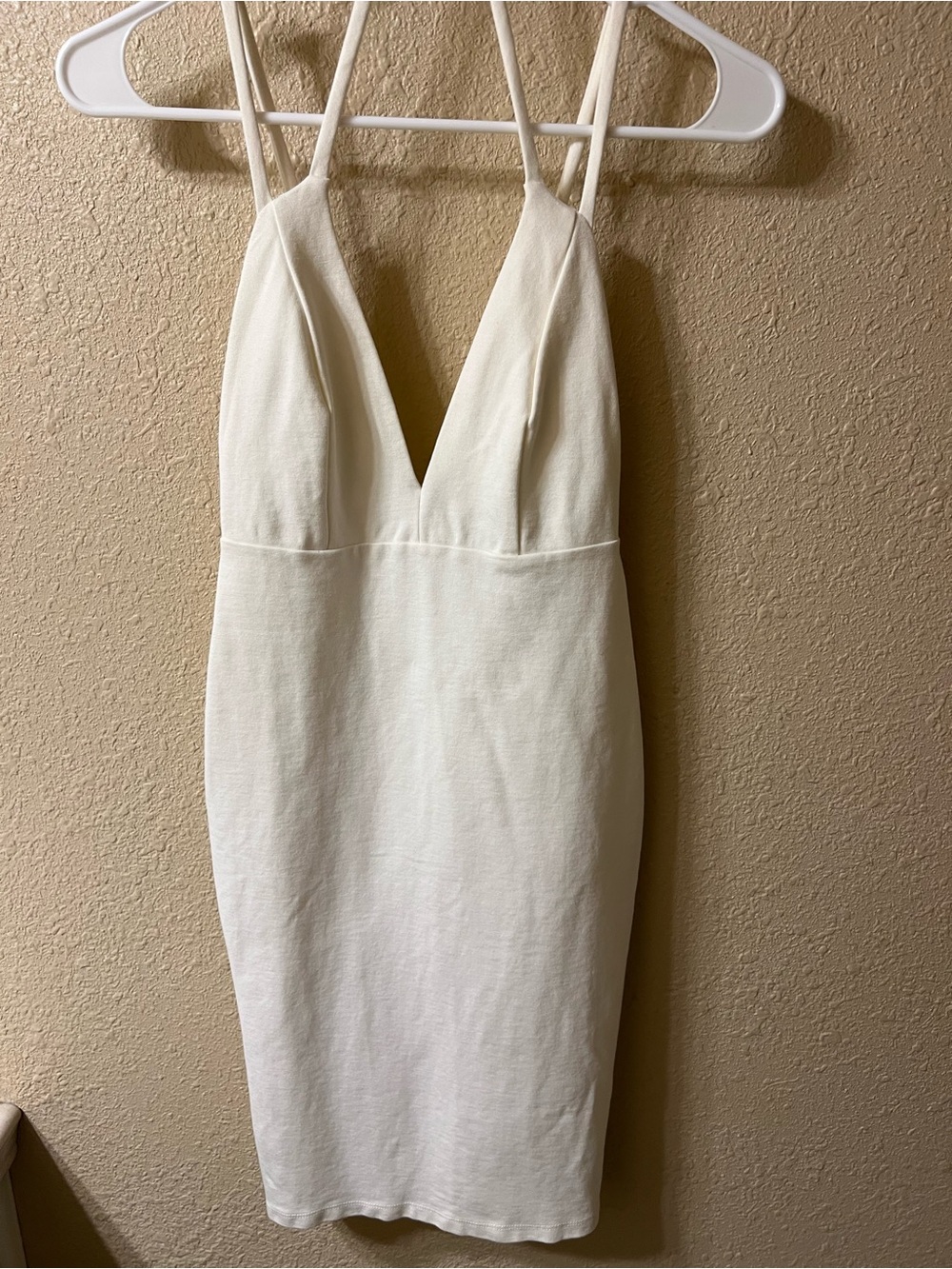 Lulus White Deep V-Neck Bodycon Dress
